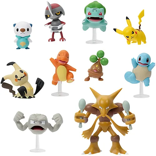 Jazwares Pok�mon 10er Battle Pack Pikachu, Squirtle, Bulbasaur und viele mehr