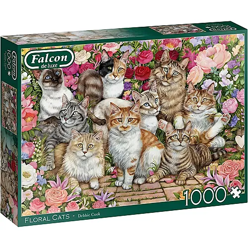 Falcon Puzzle Floral Cats - 1000 Teile