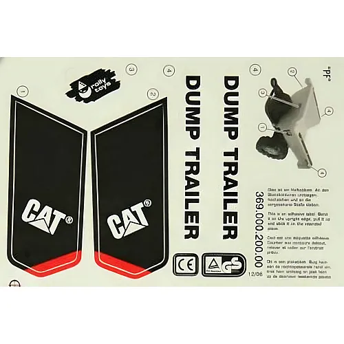 RollyToys Aufkleber Dump Trailer CAT