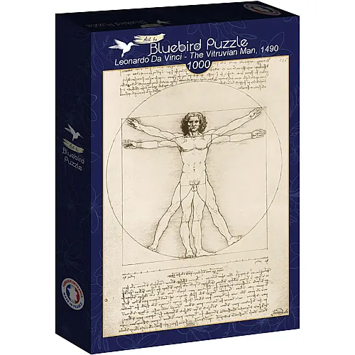 Bluebird Puzzle Leonardo The Vitruvian Man, 1490 - 1000 Teile
