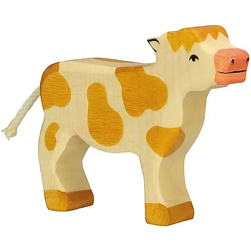 Holztiger Kalb stehend Braun