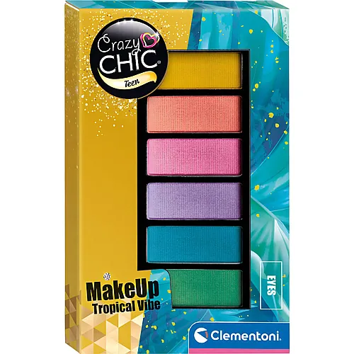 Clementoni Crazy Chic Lidschatten-Palette Tropical Vibe, 6 Farben