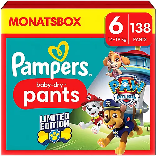 Pampers Baby-Dry Windeln Monatsbox Paw Patrol Gr.6 (138Stck)