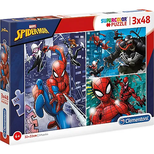 Clementoni Puzzle Supercolor Spiderman (3x48)
