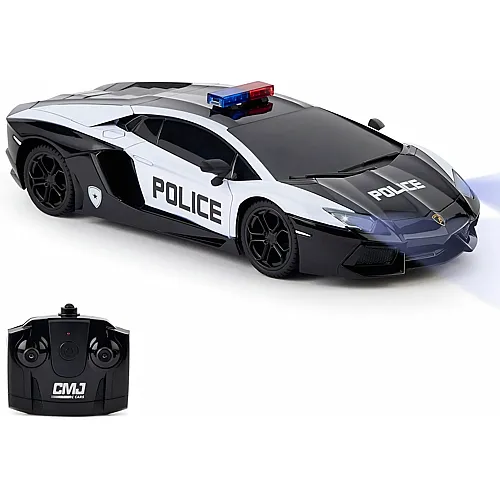 CMJ RC Lamborghini Aventador-Offiziell lizenzierte Fernsteuerung f�r Kinder mit funktionierenden Lichtern, RC-Modell f�r Auto 1:24, 27 MHz, LP700-4