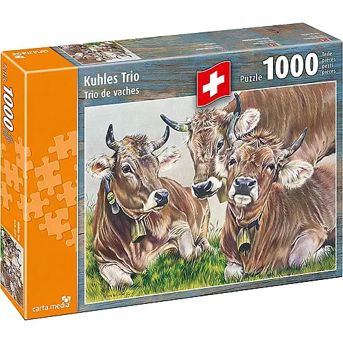 carta media Puzzle Kuhles Trio (1000Teile)