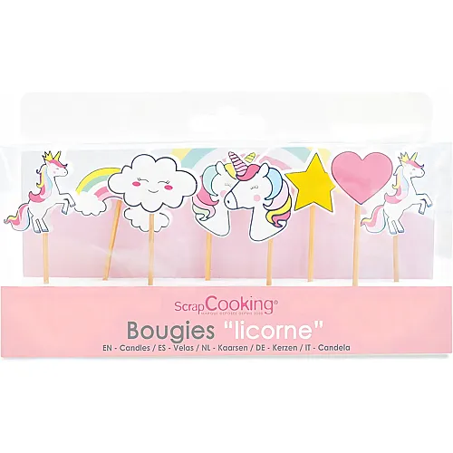 ScrapCooking Kerzen Einhorn - 8 Teile