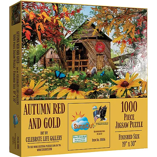 SunsOut Puzzle Celebrate Life Gallery Autumn Red and Gold - 1000 Teile