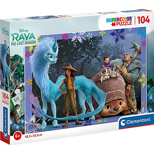Clementoni Puzzle Supercolor Disney Princess Raya und der letzte Drache (104Teile)
