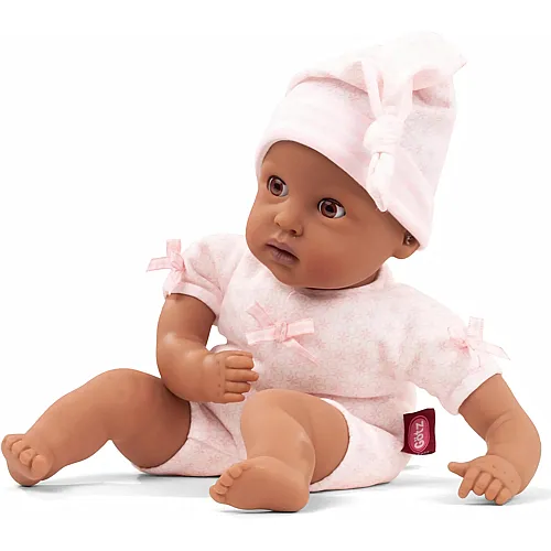 G�tz Bambola beb� con occhi socchiusi castani, senza capelli con berretto - 33 cm