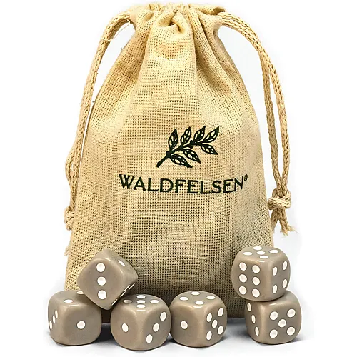 Waldfelsen Hochqualitative W�rfel Standardgr�sse 16mm Grau - 6 Teile