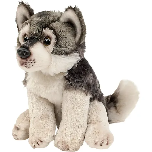 Loup assis - 15 cm