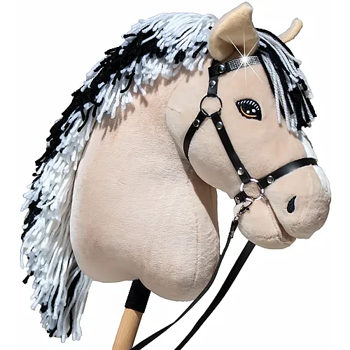 Steckenpferd Fjord A3 Beige mit Glitzer-Trense