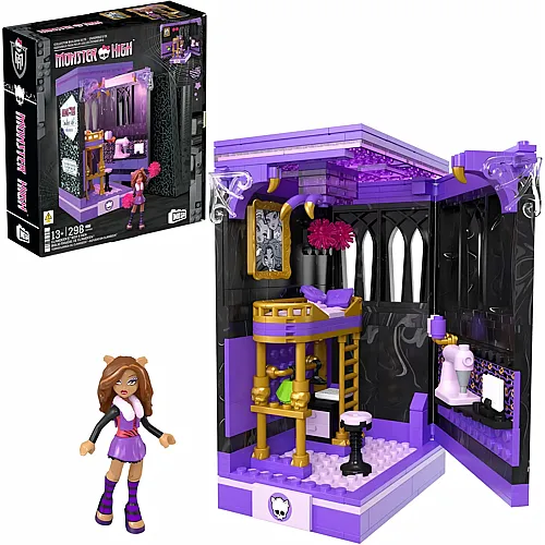 Mega Construx MEGA Monster High Actionfigur-Bauset Clawdeens Spuk-Buch-Ecke mit 299 Teilen, B�cherecke f�r Sammler, HXM32