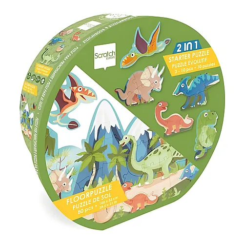 2in1 Bodenpuzzle Dino 80Teile