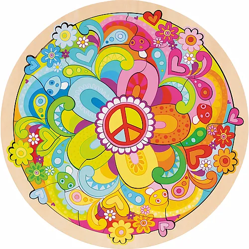 Goki Einlegepuzzle Mandala Flowers 34 Teile, Ø= 29,5 Cm