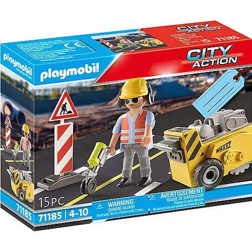 PLAYMOBIL City Action Bauarbeiter mit Kantenfrser (71185)