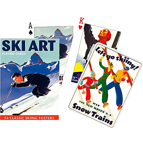 Piatnik Collectors Cards Poker, Ski Art (Skiing Posters)