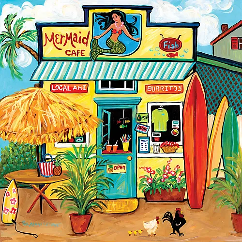 SunsOut Puzzle Suzanne Etienne Mermaid Cafe (500Teile)