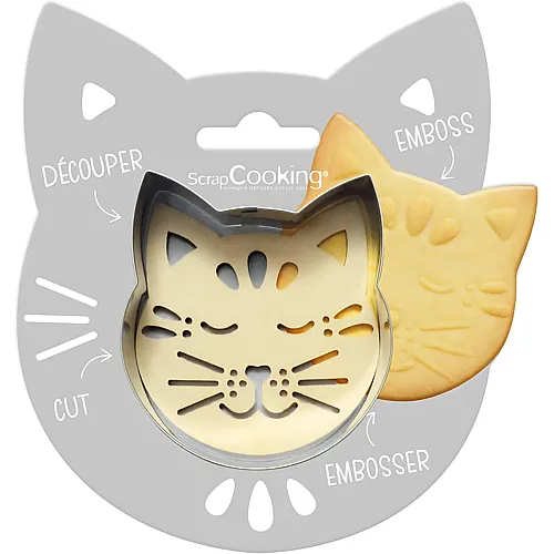ScrapCooking Ausstechform + Holzpr�ger Katze