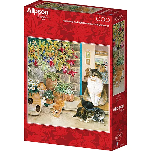 Alipson Puzzle Ivory Cats Agneatha und ihre K�tzchen vor der Haust�r (1000Teile)