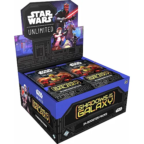 Star Wars: Unlimited TCG Shadows of The Galaxy Booster Display (24 Booster Packs) - Trading Card Game f�r Kinder und Erwachsene, Alter 12+, 2+ Spieler, 20 Minuten, von Fantasy Flight Games, Englisch