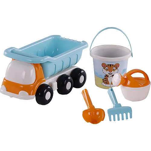 Cavallino Toys Cavallino Beach Dump Truck mit Eimer-Set Blau, 5-tlg.