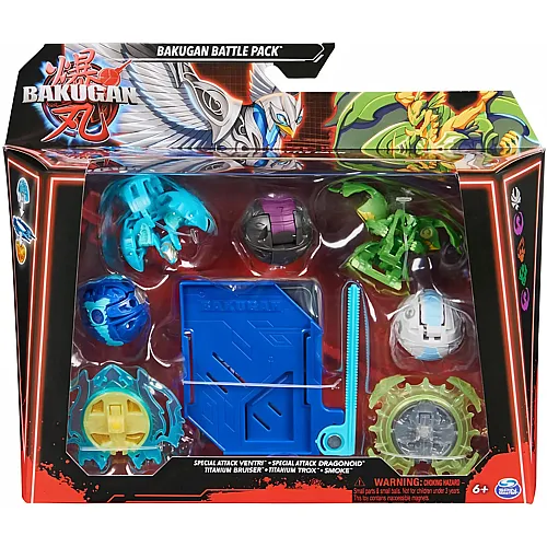 Spin Master Bakugan Battle Pack Special Attack Ventri, Dragonoid, Bruiser, Trox, Smoke