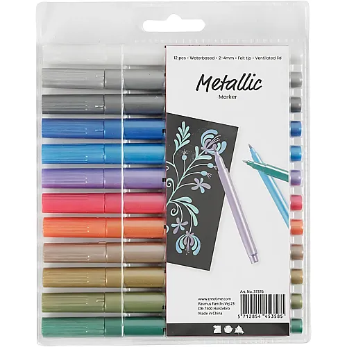 Creativ Company Fasermaler Metallic - 12 Teile