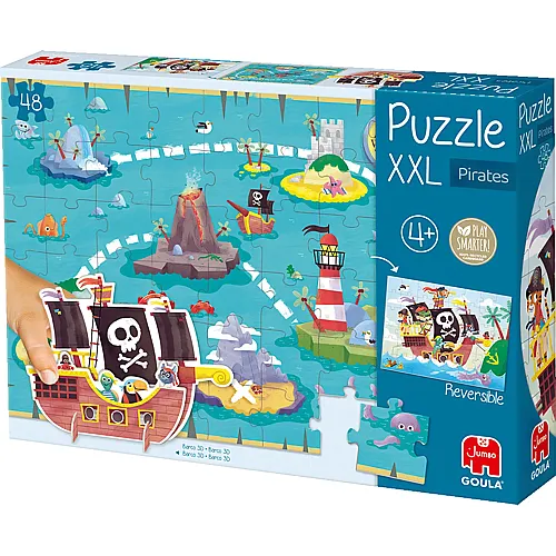 Puzzle Piraten beidseitig verwendbare Teile 48XXL