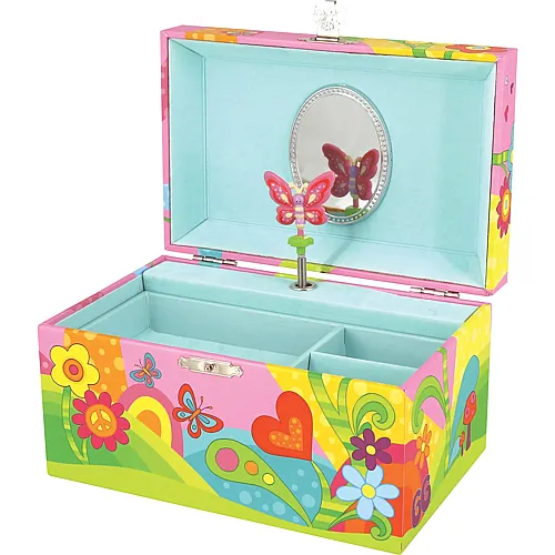 Goki Musikspieldose Schmetterlingswiese Melodie: Over The Rainbow, 17,7 X 11,3 X 9,8 Cm