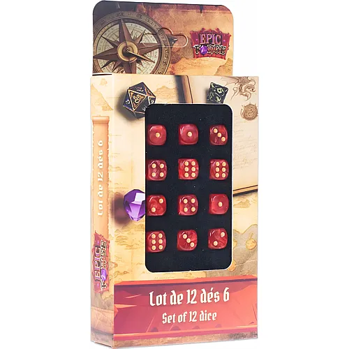 Epic Forge Lot 12 Des D6 12mm Rouge (ml)