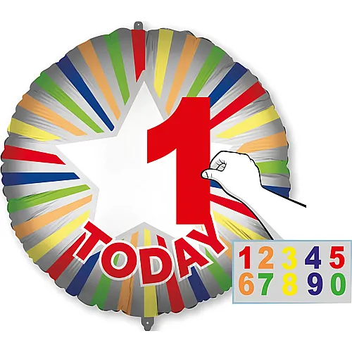 Procos Folienballon Personalisiert Bright Birthday, 45cm