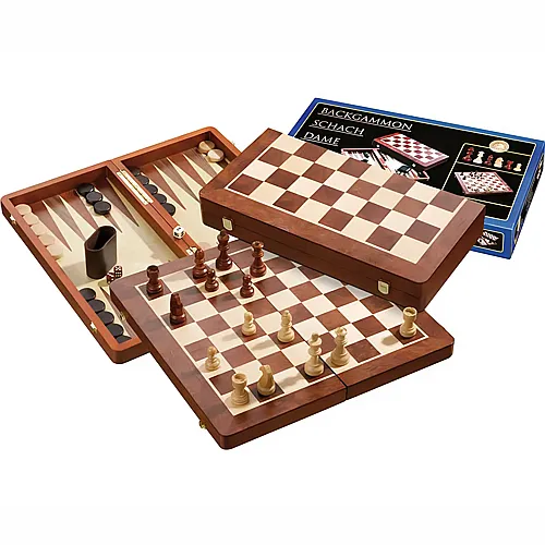 Philos Spiele Schach-Backgammon-Dame-Set (50mm)