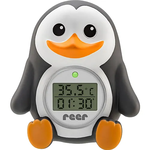reer Baby-Thermometer f�r die Badewanne mit s�ssem Unterwasserwelt-Motiv, kindersicheres Bade-Thermometer - Pinguin