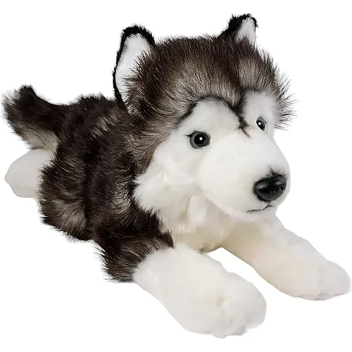 Carl Dick Husky liegend Schwarz - 32 cm