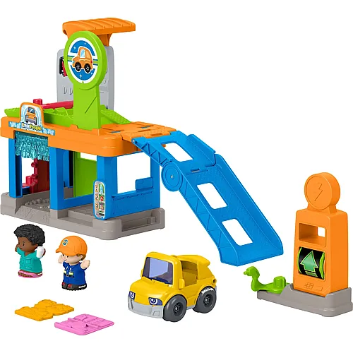 Fisher-Price Little People Spass an der Tankstelle Spielset, 2 Figuren,