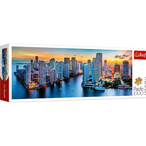 Trefl Puzzle Panorama Miami bei Nacht - 1000 Teile