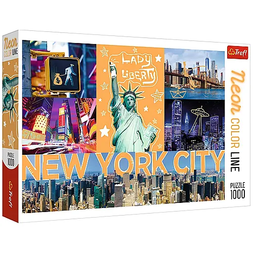 Trefl Puzzle Neon Color Line New York City Collage (1000Teile)