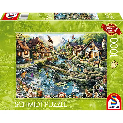 Schmidt Puzzle D�rfchen am Waldesrand - 1000 Teile