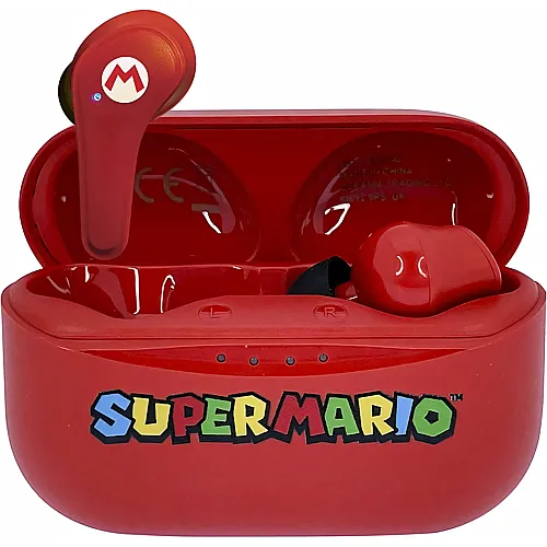 OTL TECHNOLOGIES Super Mario Kopfh�rer, kabellos, Bluetooth V5.0, mit Ladebox, Rot