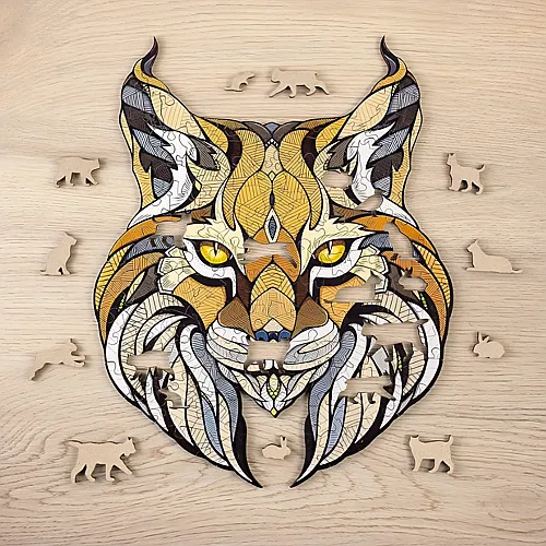 Eco Wood Art Holz-Puzzle S - Luchs (In Holzkiste)