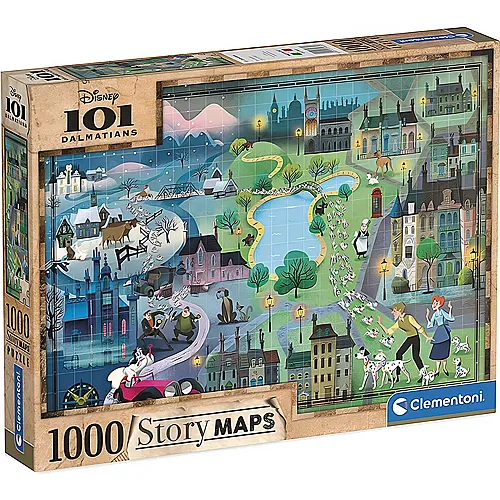 Clementoni Puzzle 101 Dalmatiner Story Maps (1000Teile)