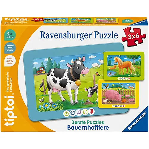 3 erste Puzzles Bauernhoftiere
