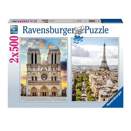 2in1 Notre-Dame und Sicht auf den Eiffelturm 500Teile