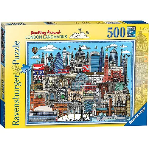 Ravensburger Puzzle Etwas Kritzeln um London Landmarks - 500 Teile