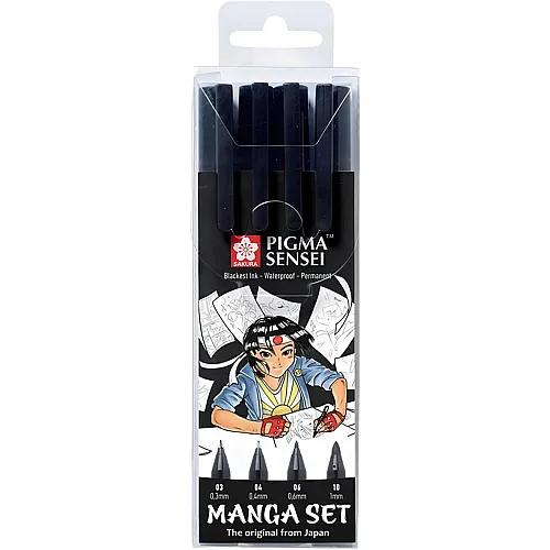 Sakura Einzigartiges Manga-Set mit 4 Pigma Sensei