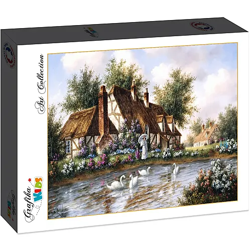 Grafika Puzzle Art Collection Dennis Lewan Grafika Kids Admiring The Swans - 12 Teile