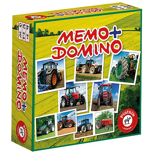 Piatnik Spiele Memo & Domino Traktoren