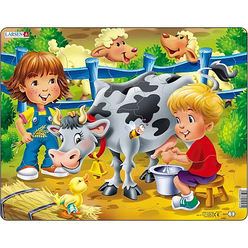 Larsen Puzzle Tiere auf dem Bauernhof - 18 Teile